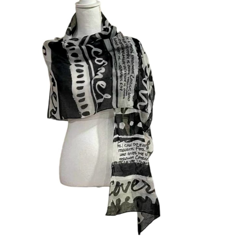 Christian Graphic Bible Verses Sheer Scarf - Women